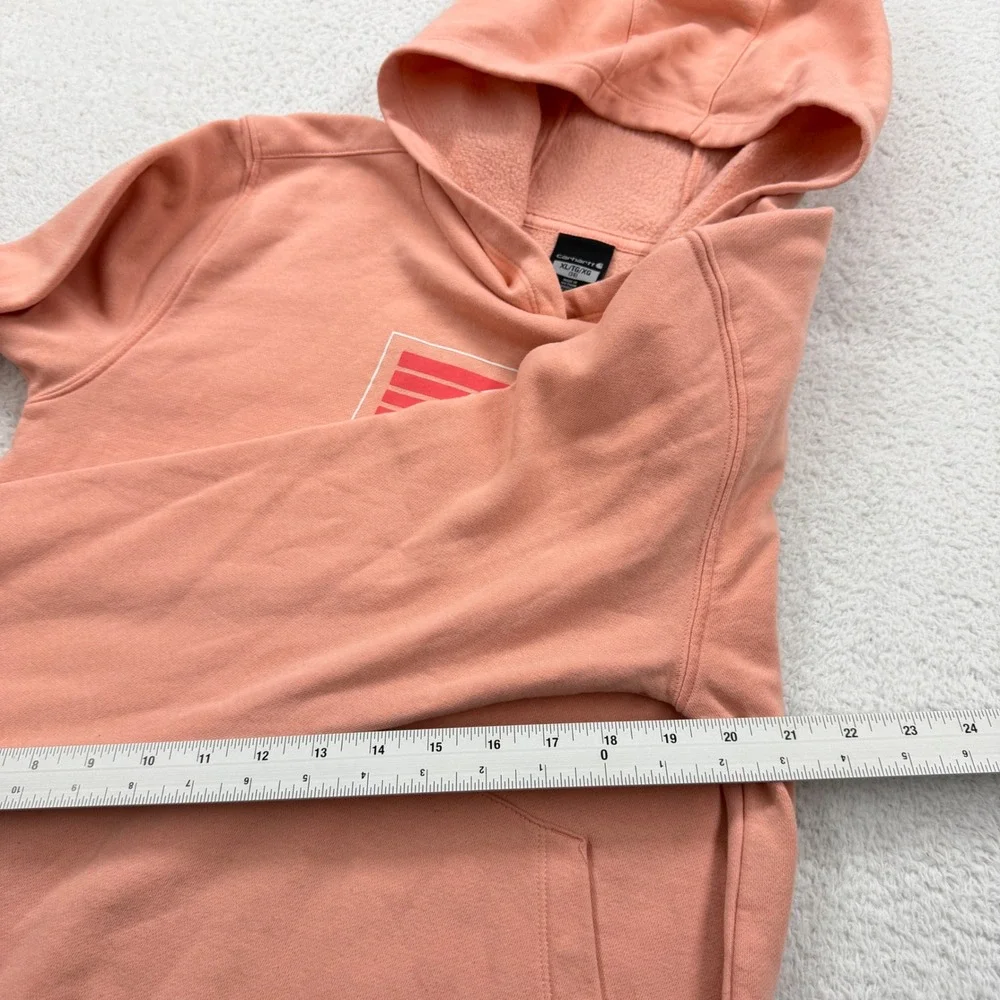 Carhartt Kids XL 14 Peach Pink Graphic Pullover Hoodie TS9985-G Sweatshirt